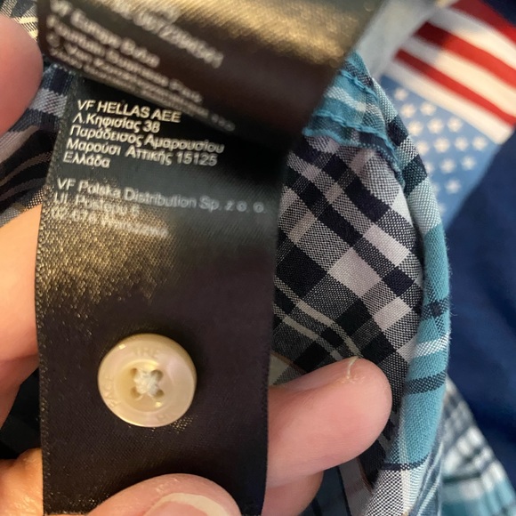 The North‎ Face Plaid Short Sleeve Button Down Shirt (Men's Medium)Blue - Picture 4 of 7